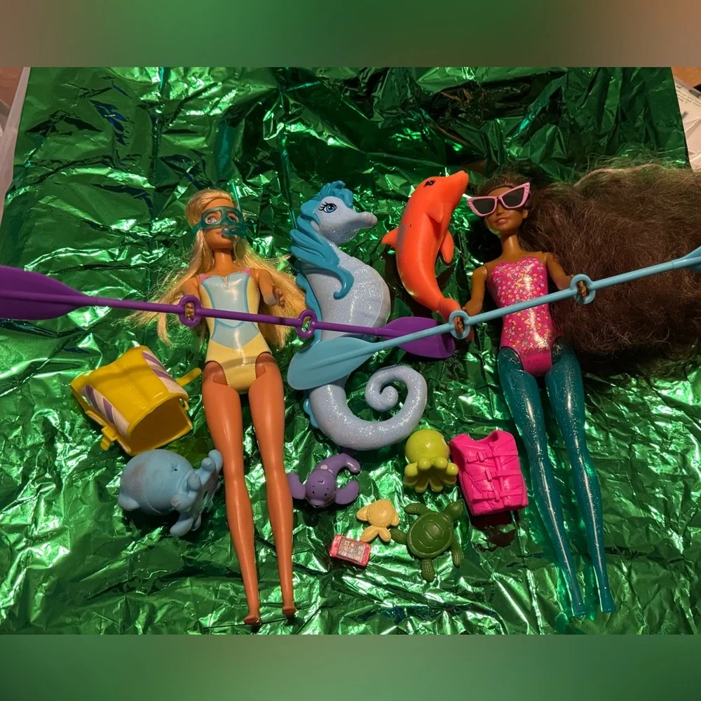 Barbie aquatic & sea life collection Dolphin, seahorse, octopus